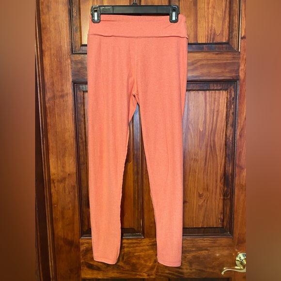 NWOT LuLaRoe Heathered Coral Pink/Orange OS Leggings - Picture 4 of 9